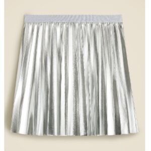J. Crew Crewcuts Pleated pull on skirt in metallic Color: METALLIC SILVER
